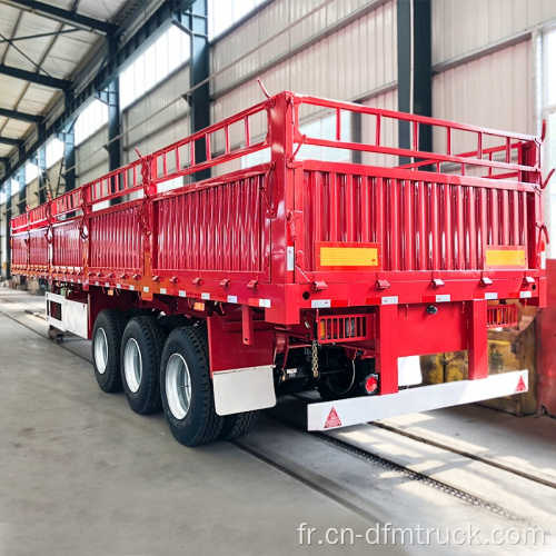 Semi-remorque de camion de clôture de cargaison en vrac 60T 3axle